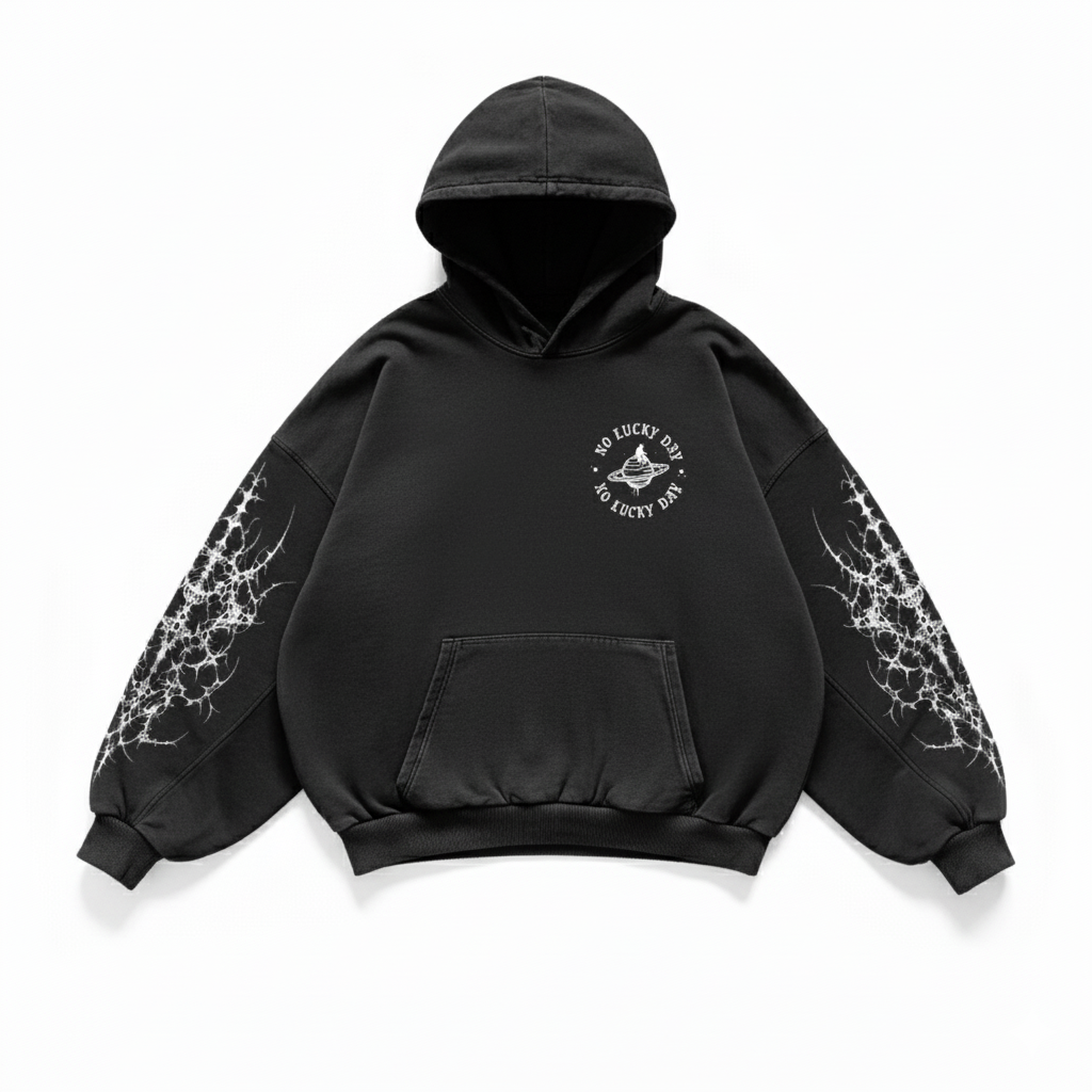 BLACK GOTH HOODIE 400GSM