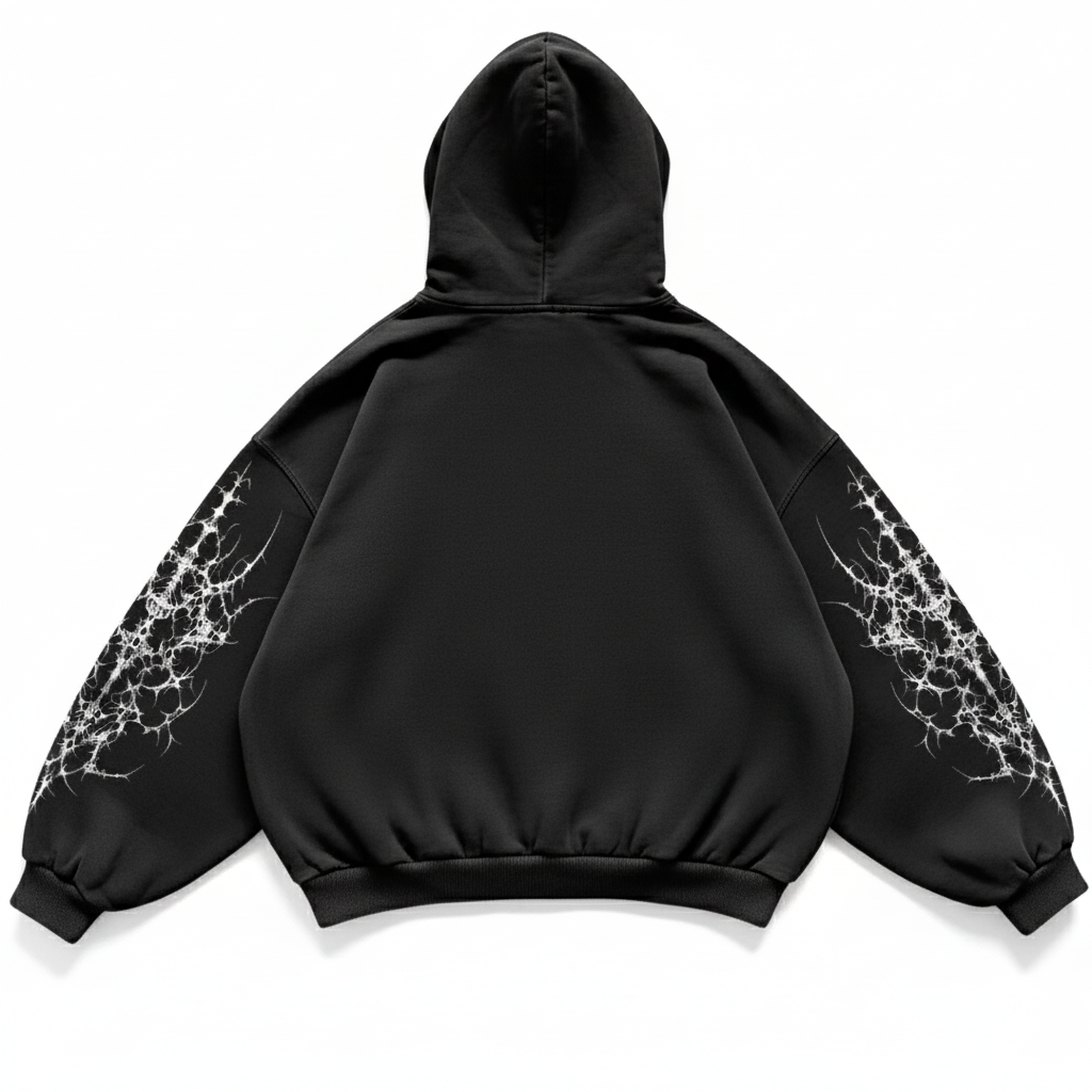 BLACK GOTH HOODIE 400GSM